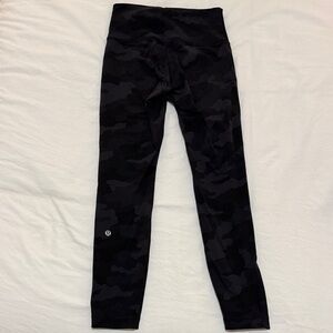 LuluLemon Black Camo Wunder Train Leggings 25”